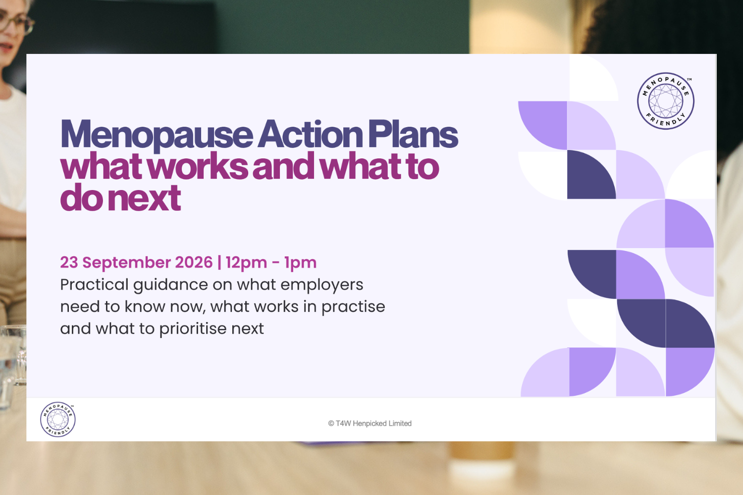 Menopause Action Plans – What works and what to do next – September 2026